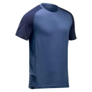 t shirt de trek manches courtes en laine merinos homme mt500